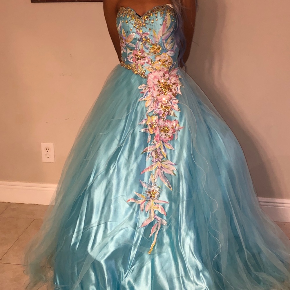 Beautiful hand painted sweet 16 dress